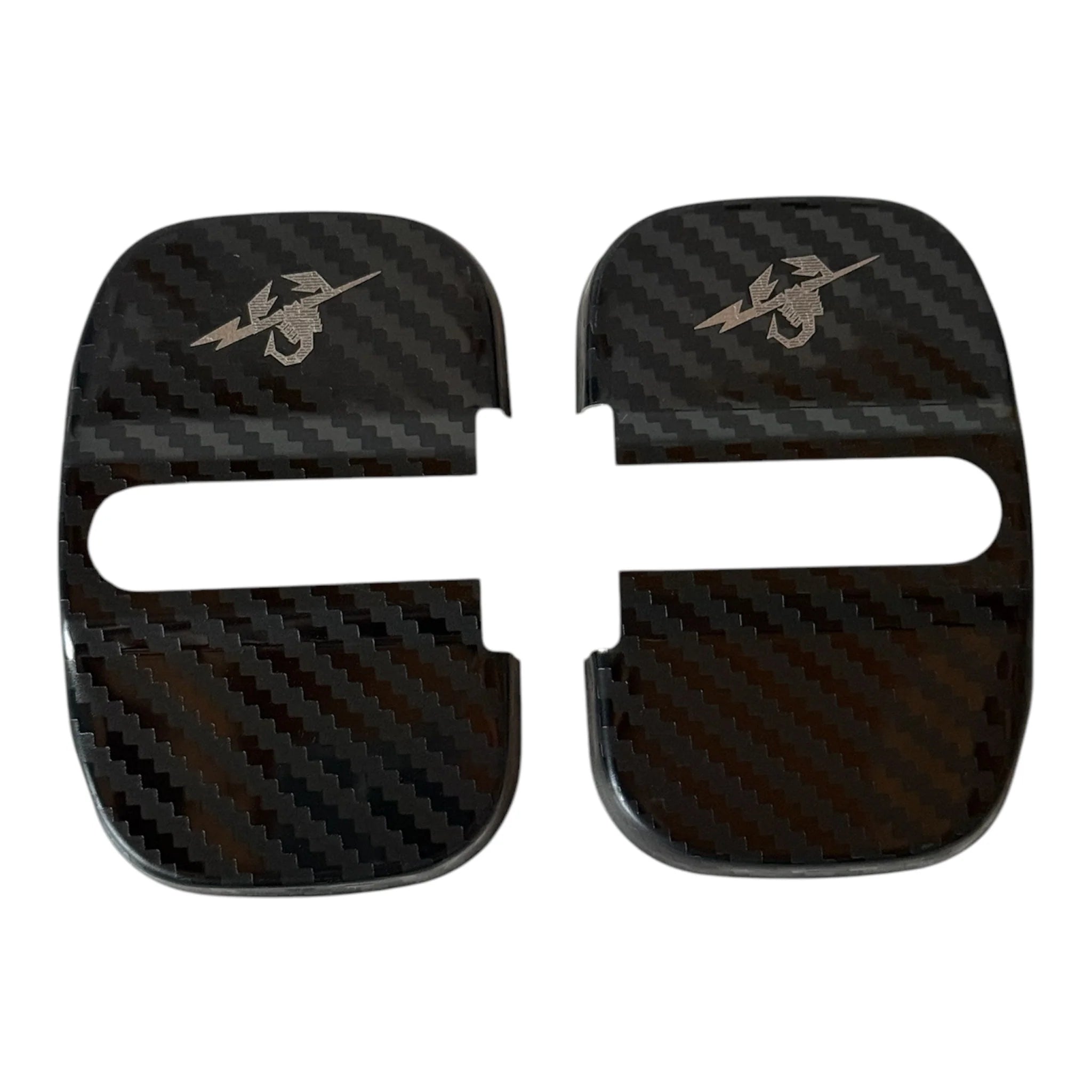 Pair of Carbon-Look Door Lock Covers for Fiat 500 Abarth - 595 - 695 - Fiat 500