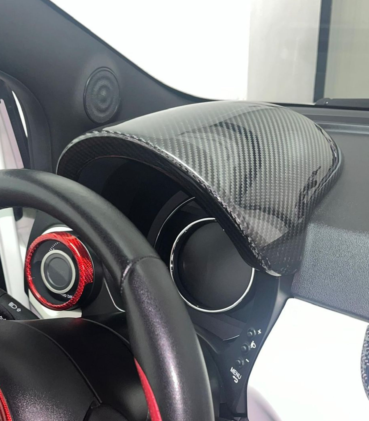 Real Carbon Fiber Dashboard Cover for Abarth 500 - 595 - 695