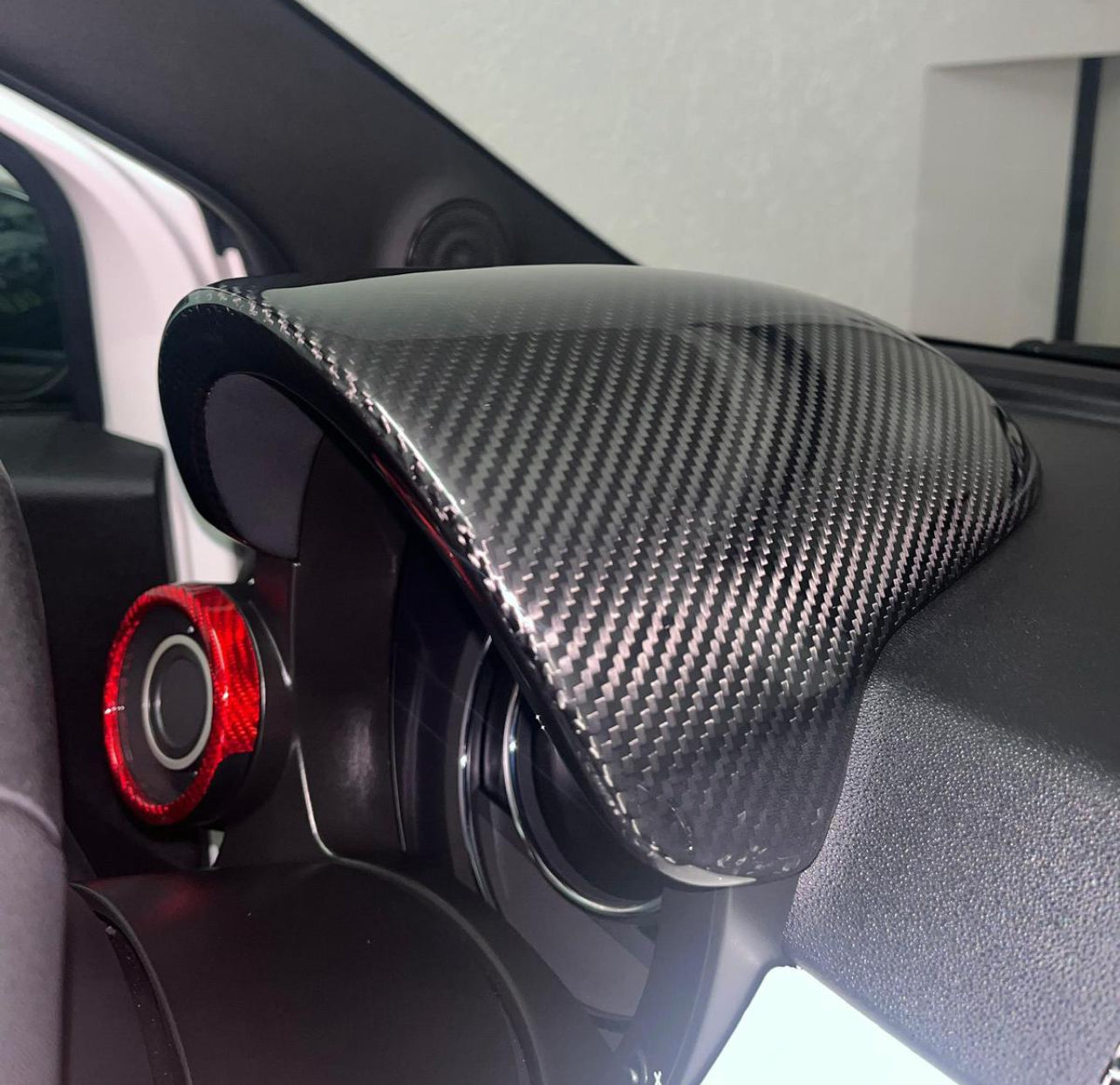 Real Carbon Fiber Dashboard Cover for Abarth 500 - 595 - 695