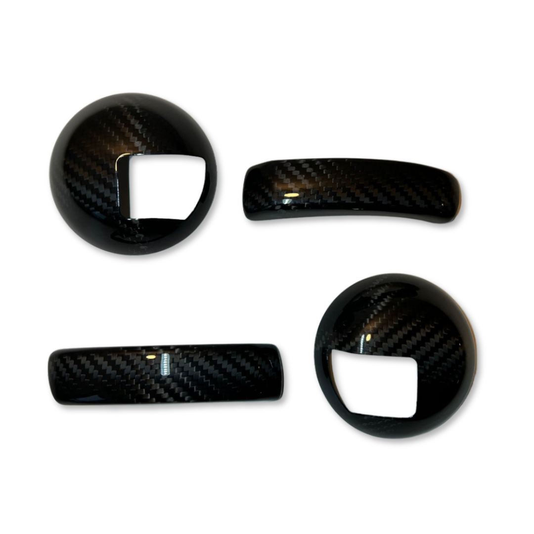 Pair of Real Carbon Fiber Interior Door Handle Covers for Abarth 595 - 695 - Fiat 500