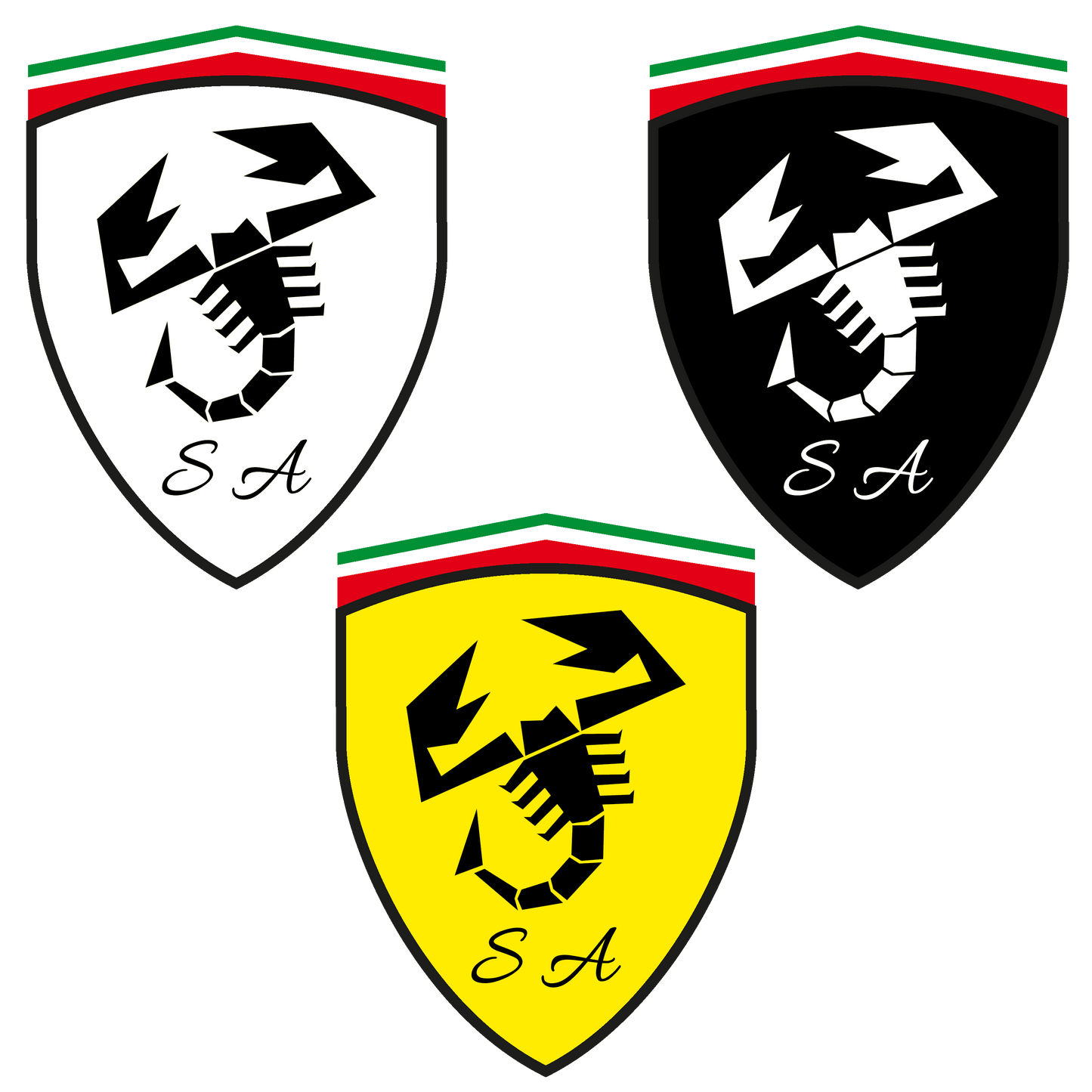 Ferrari Style Wing Badge - Set of 2