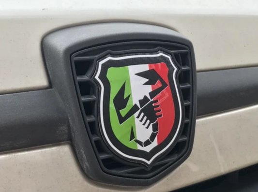 500/595 Tricolore Scorpion Badge Overlays Carbon Option Available. Set of four