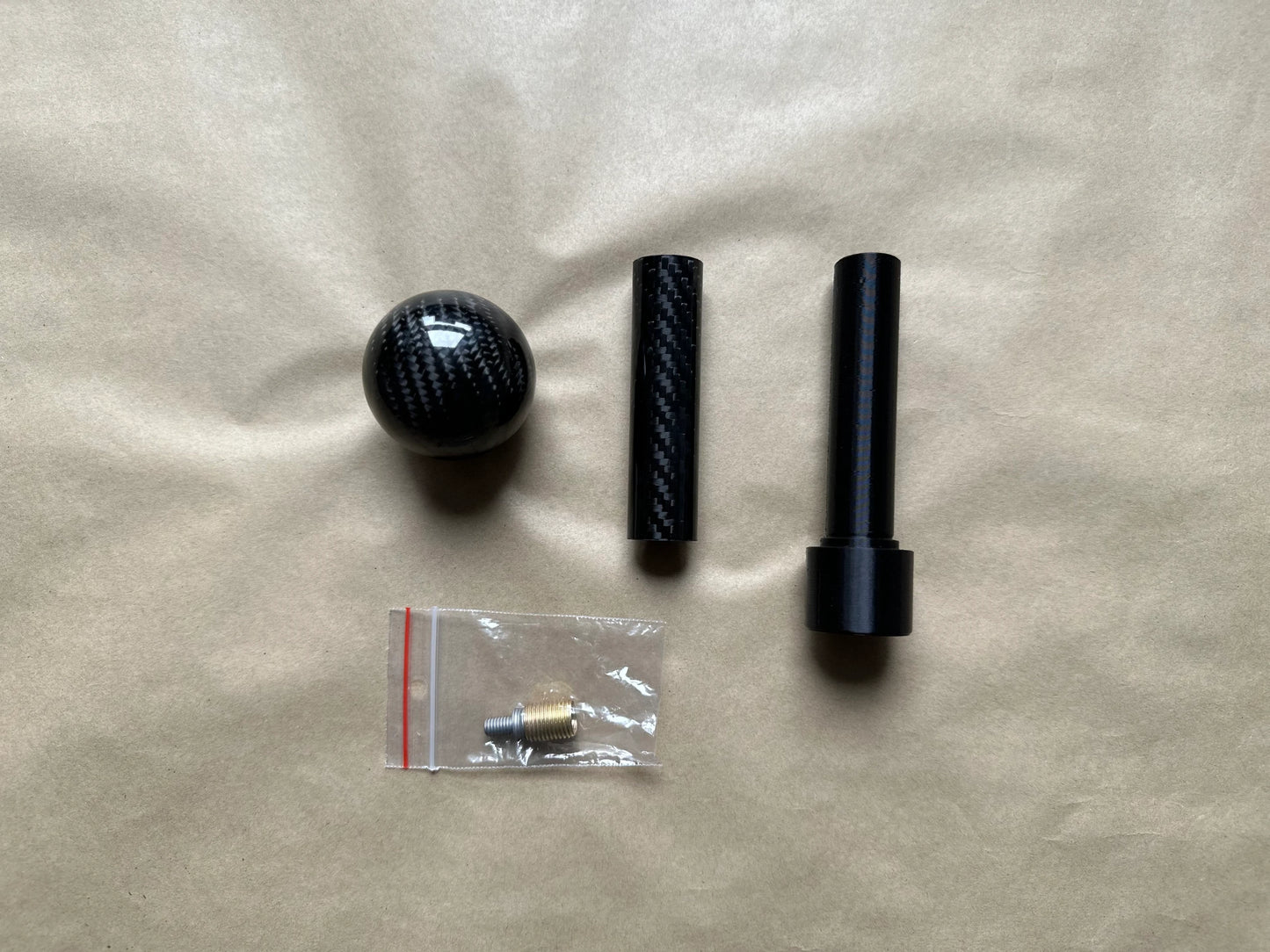 Carbon gear knob complete kit Black - Real Carbon