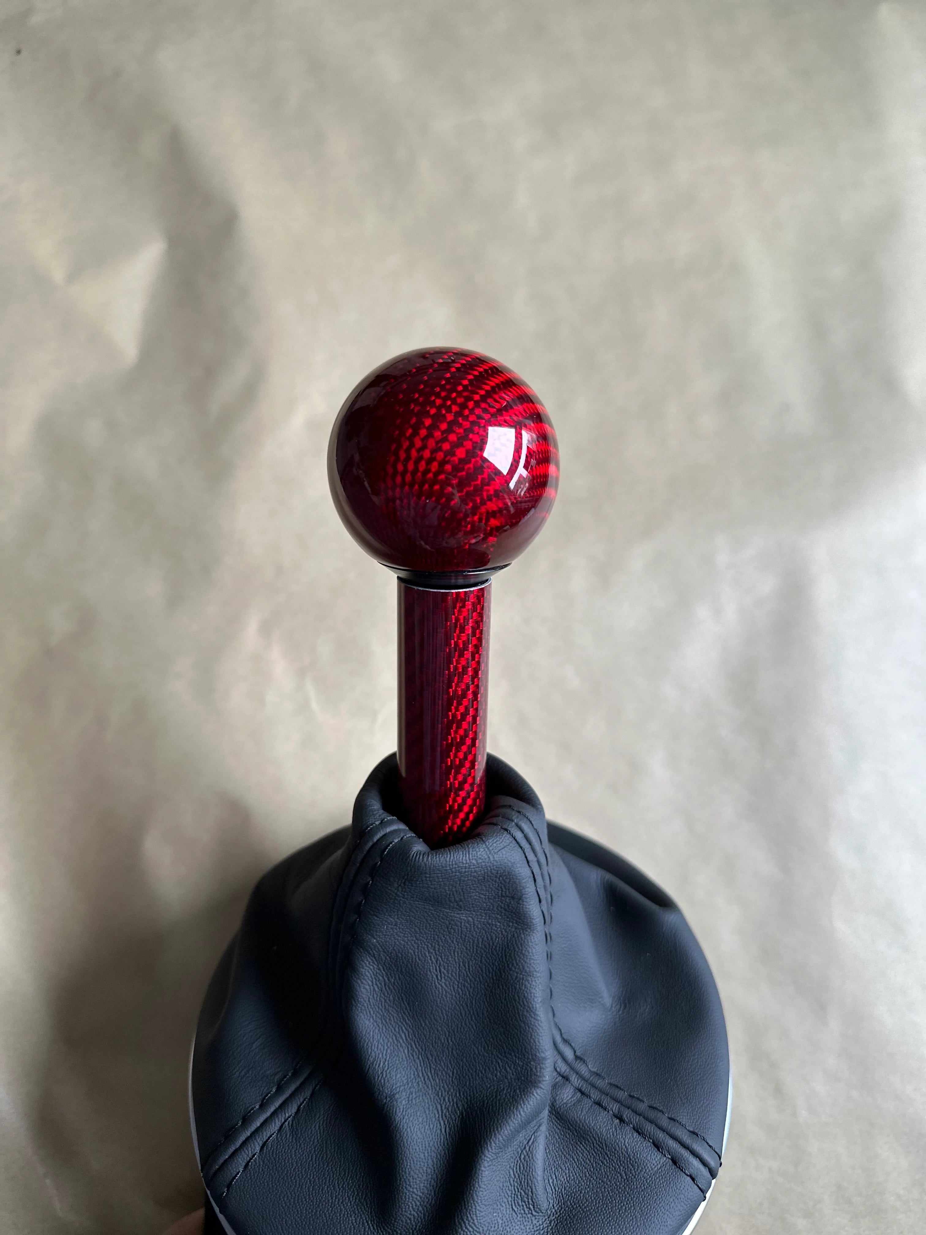 Carbon gear knob complete kit Red - Real Carbon